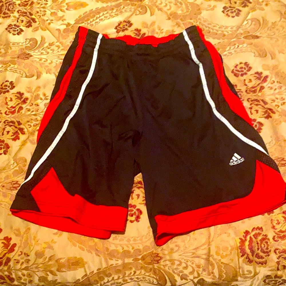Some athletic black, red, & white shorts